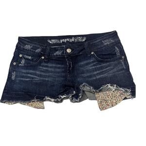 Papaya Women Vintage Low Rise Micro Denim Shorts Made With 100% Cotton Size M